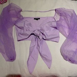 Light Purple Crop Blouse